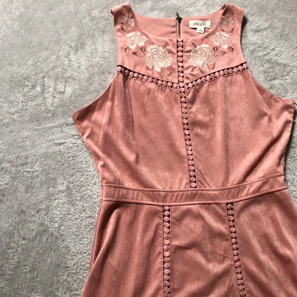 Taylor & Sage Light Pink Faux Suede Dress NWT
